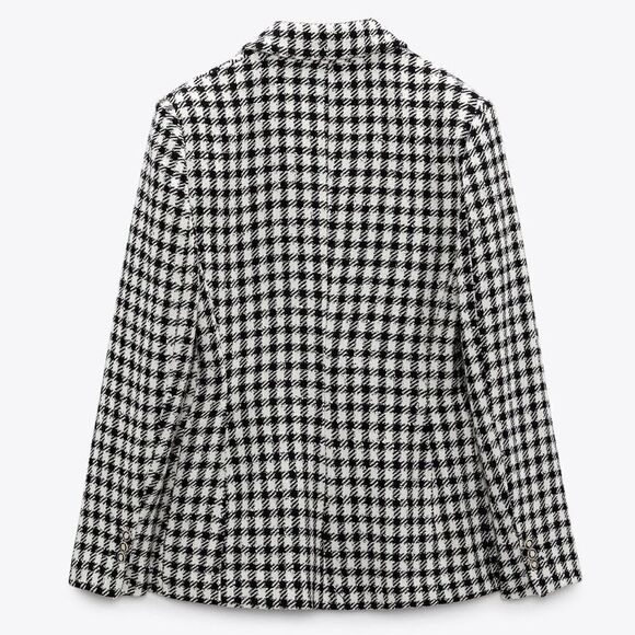 Zara Plaid Double Breasted Blazer New - Picture 4 of 6